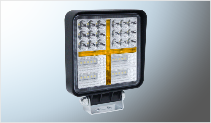 FARO 50 HYPER LEDS (3030) 38 CLAROS + 12 AMBAR 114 Watts DRL (10.5x10.5 cms) ESTROBO AMBAR 10-80 Volts CHINA /25