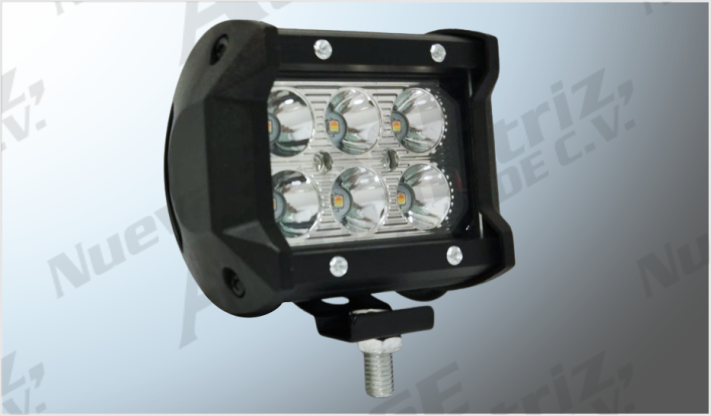 BARRA 6 HYPERLEDS 18 Watts RECTA ALUM. CLARA-AMBAR ESTROBO- (9x8 cms) 12-24 Volts CHI/25