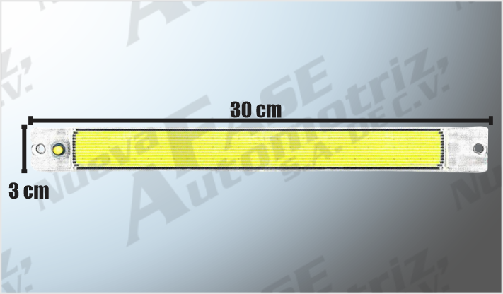 LUZ COB LAMPARA INTERIOR (30x3x1.2 cms) ADHERIBLE C/SWICTH 12- 24 Volts CHINA /150
