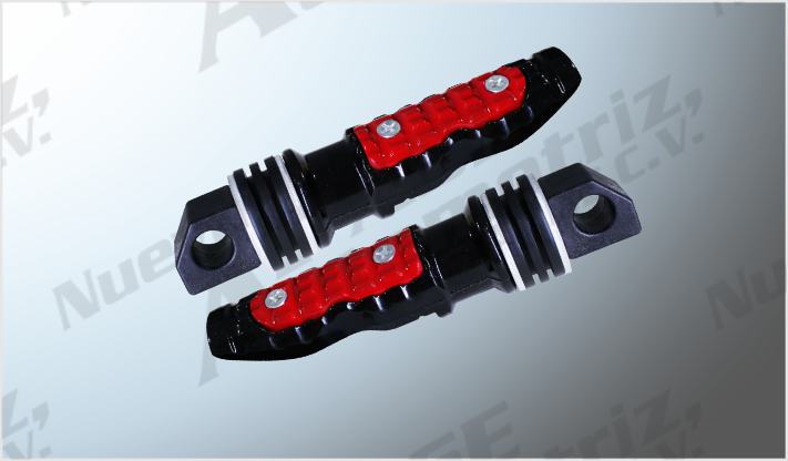 POSAPIES PARA MOTOCICLETA METALICO CON ROJO CON KIT INSTALACION UNIVERSAL CHINA /100