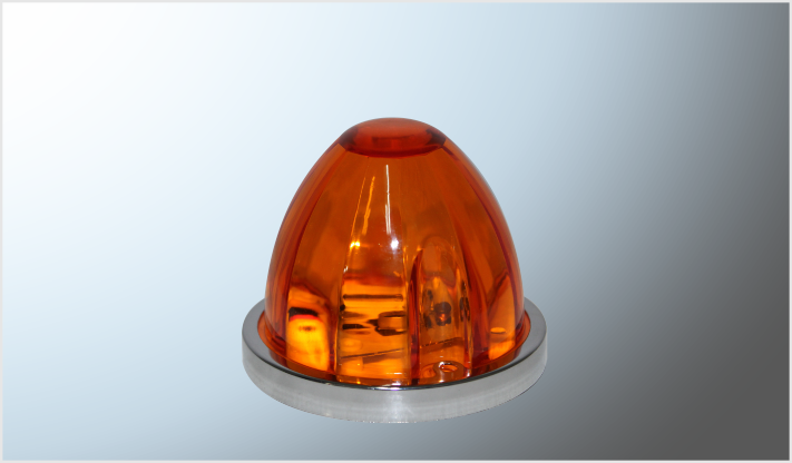 P/ATORNILLAR (8.7 cms) VIDRIO "Mr. TRUCK" AMBAR "EFECTO ESTRELLA" FIJO Y ESTROBO 12-24 VOLTS CHINA /40