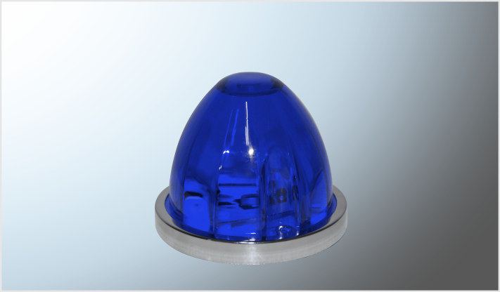 P/ATORNILLAR (8.7 cms) VIDRIO "Mr. TRUCK" AZUL "EFECTO ESTRELLA" FIJO Y ESTROBO 12-24 VOLTS CHINA /40