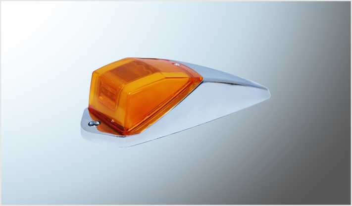 PLAFON ZEPPELIN MINI T/KENWORTH "Mr. TRUCK" CROMADO (19.7 cms) AMBAR LEDS FIJO- ESTROBO+PLASMA ALTA- BAJA 12-24 Volts/20