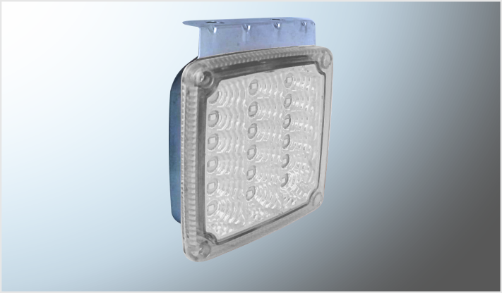 CUADRADO (11x11 cms) 18 HYPERLEDS (2835) CLAROS ANTI-NIEBLA DOT BASE METAL STROBO 12VCHINA/50