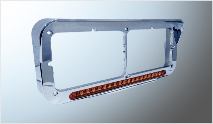 30V 30W (40 cms) BICEL CROM. C/CAPUCHA BISEL P/UNIDAD KW T600, Y W900 C/LUZ AMBAR LEDS 12-24V ALTA-BAJA- ESTROBO Y CAMINATA IZQUIERDO/20