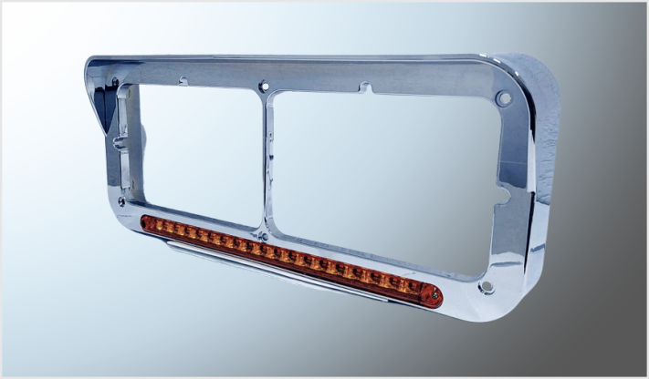 BISEL P/UNIDAD KW T600, Y W900 C/LUZ AMBAR LEDS 12-24V ALTA-BAJA- ESTROBO Y CAMINATA DERECHO/20