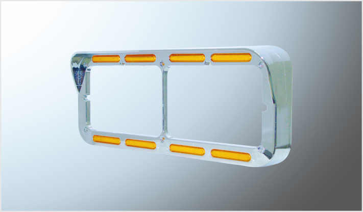 BISEL P/UNIDAD KW T600, Y W900 C/LUZ AMBAR LEDS 12-24V ALTA-BAJA- ESTROBO Y CAMINATA IZQUIERDO/20